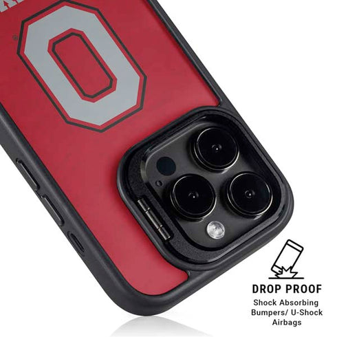 Ohio State University OSU O iPhone 15 Pro Kickstand Case